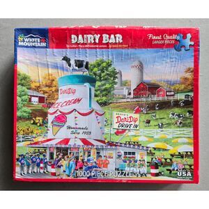 White Mountain Dairy Bar 1000 pc Joelle McIntyre Complete Preowned Box Damaged